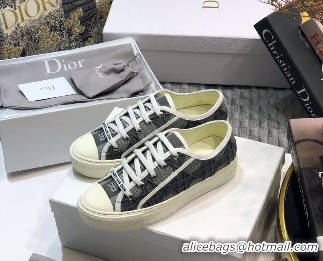 Luxury Dior Walk'n'Dior Sneakers in Cannage Embroidered Cotton Grey 226037