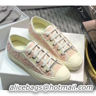 Inexpensive Dior Walk'n'Dior Sneakers in Cannage Embroidered Cotton Pink 226038