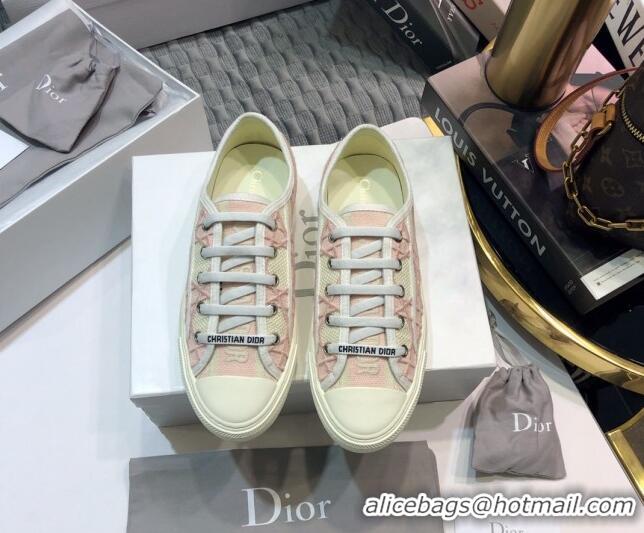 Inexpensive Dior Walk'n'Dior Sneakers in Cannage Embroidered Cotton Pink 226038