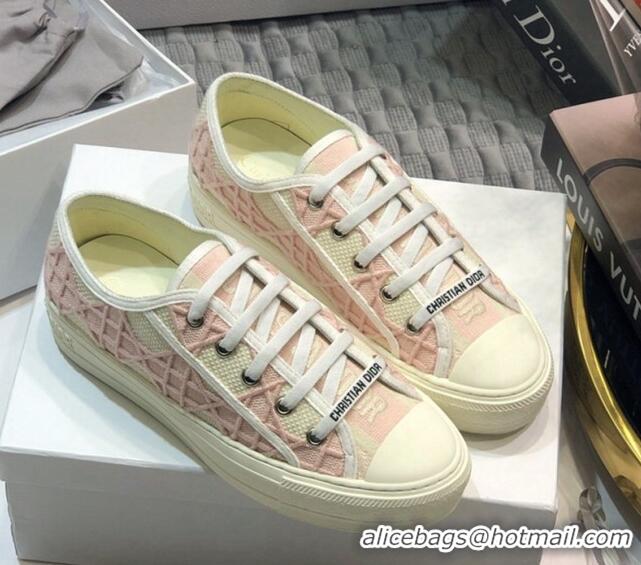 Inexpensive Dior Walk'n'Dior Sneakers in Cannage Embroidered Cotton Pink 226038