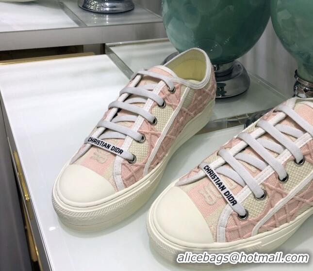 Inexpensive Dior Walk'n'Dior Sneakers in Cannage Embroidered Cotton Pink 226038