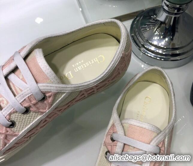 Inexpensive Dior Walk'n'Dior Sneakers in Cannage Embroidered Cotton Pink 226038