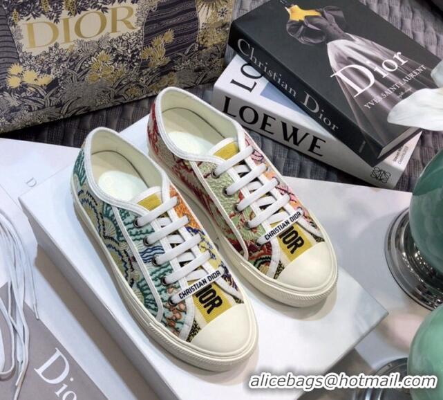 Low Price Dior Walk'n'Dior Sneakers in Embroidered Cotton Multicolor 226043