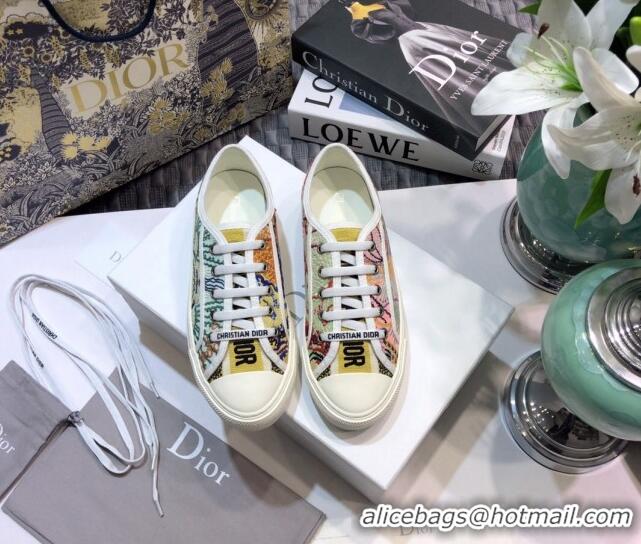 Low Price Dior Walk'n'Dior Sneakers in Embroidered Cotton Multicolor 226043