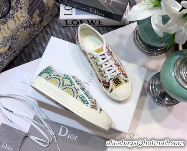 Low Price Dior Walk'n'Dior Sneakers in Embroidered Cotton Multicolor 226043