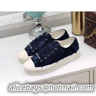 Sophisticated Dior Walk'n'Dior Sneakers in Fringe Cotton Dark Blue 226049