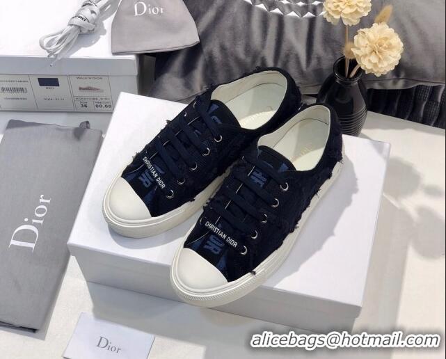 Sophisticated Dior Walk'n'Dior Sneakers in Fringe Cotton Dark Blue 226049