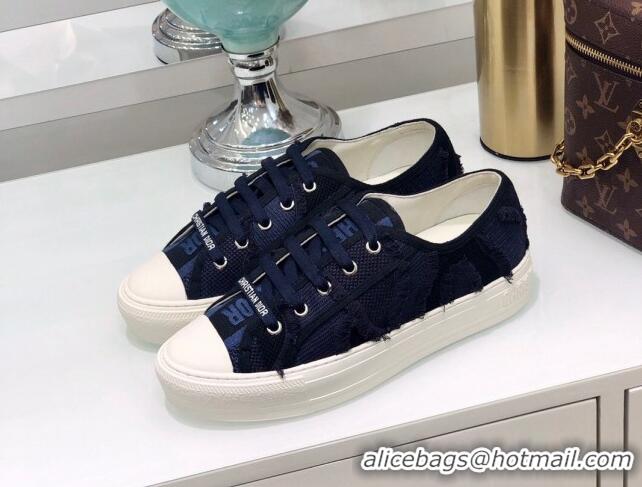 Sophisticated Dior Walk'n'Dior Sneakers in Fringe Cotton Dark Blue 226049