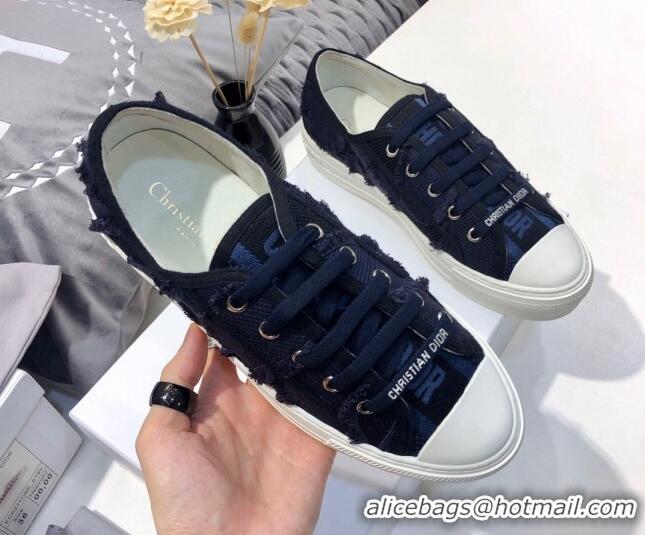 Sophisticated Dior Walk'n'Dior Sneakers in Fringe Cotton Dark Blue 226049