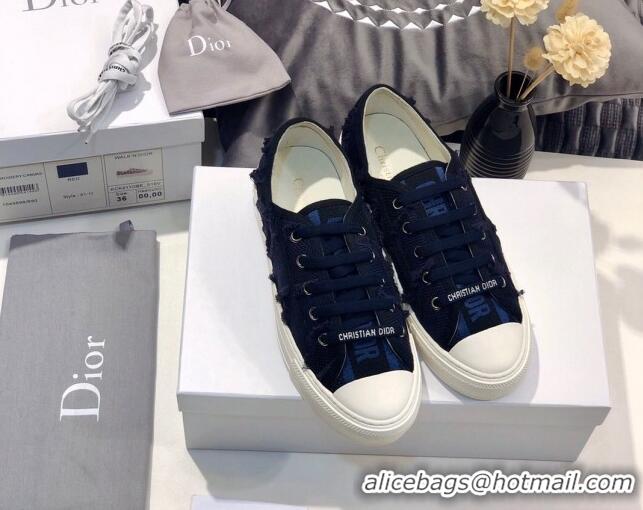 Sophisticated Dior Walk'n'Dior Sneakers in Fringe Cotton Dark Blue 226049