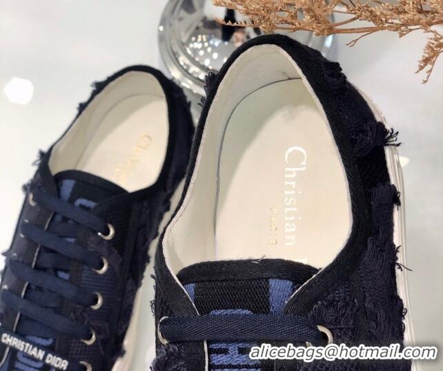 Sophisticated Dior Walk'n'Dior Sneakers in Fringe Cotton Dark Blue 226049