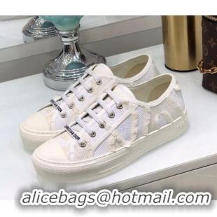 Best Grade Dior Walk'n'Dior Sneakers in Fringe Cotton White 226050