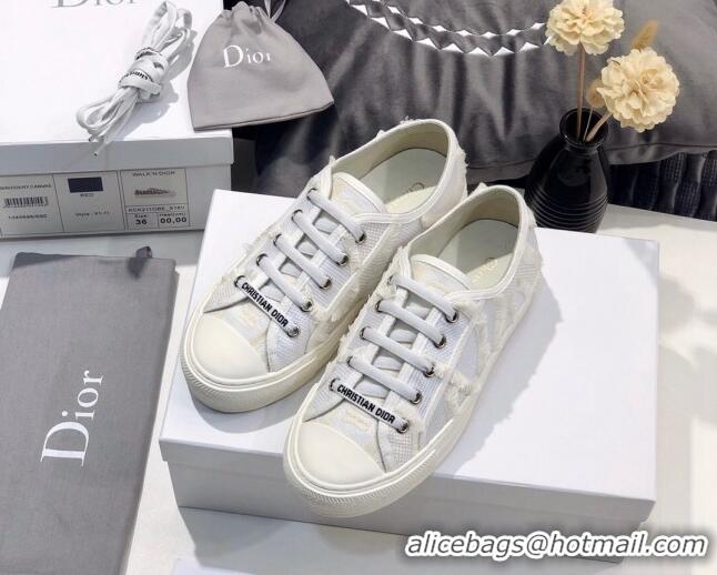 Best Grade Dior Walk'n'Dior Sneakers in Fringe Cotton White 226050