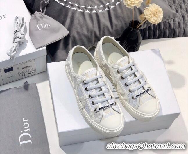 Best Grade Dior Walk'n'Dior Sneakers in Fringe Cotton White 226050