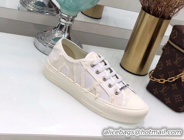 Best Grade Dior Walk'n'Dior Sneakers in Fringe Cotton White 226050