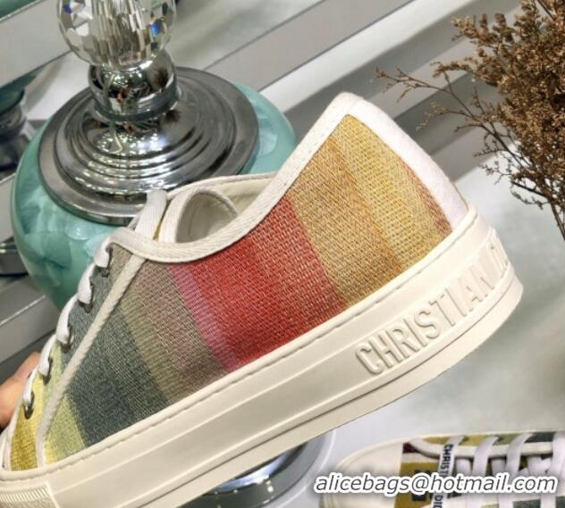 Purchase Dior Walk'n'Dior Sneakers in Embroidered Cotton Rainbow 226052