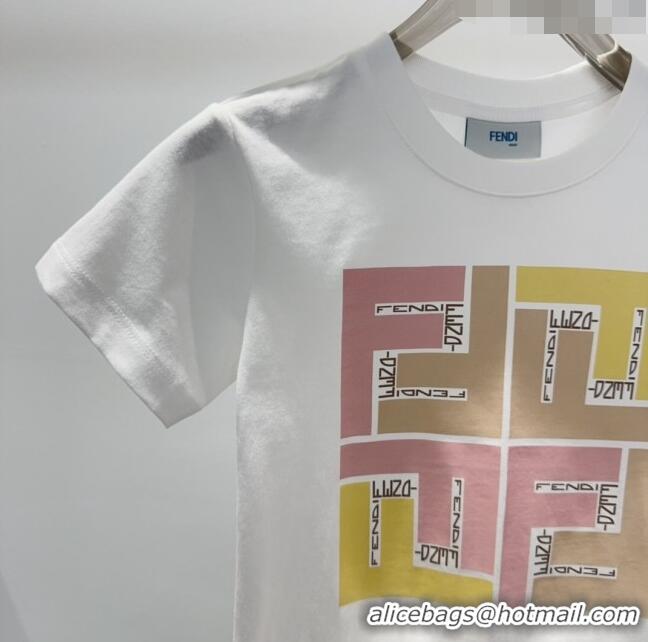 Trendy Design Fendi T-shirt F040304 White/Pink 2024 (Kids)