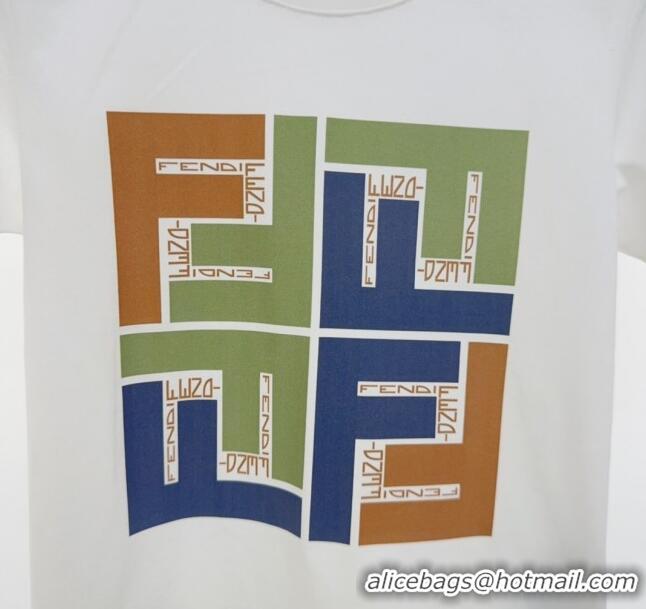 ​Famous Brand Fendi T-shirt F040305 White/Green 2024 (Kids)