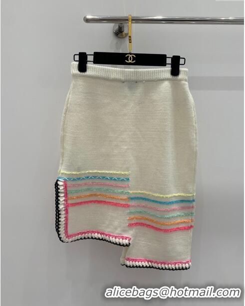 Luxury Discount Chanel Knit Skirt CH040313 White 2024