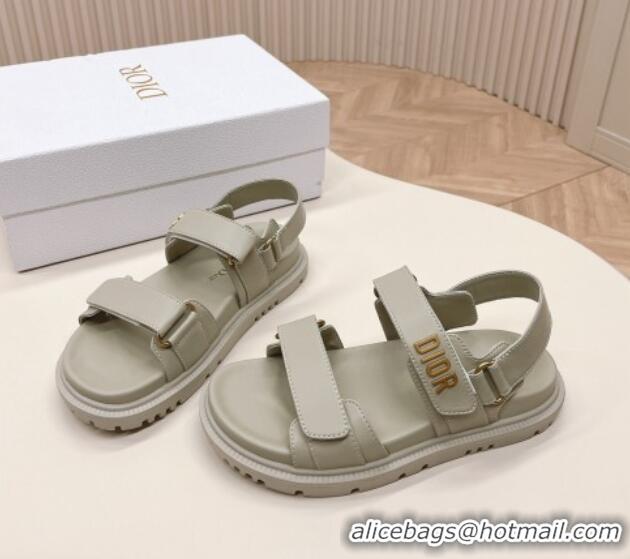 Charming Dior Dioract Flat Strap Sandal in Grey Calfskin 226065