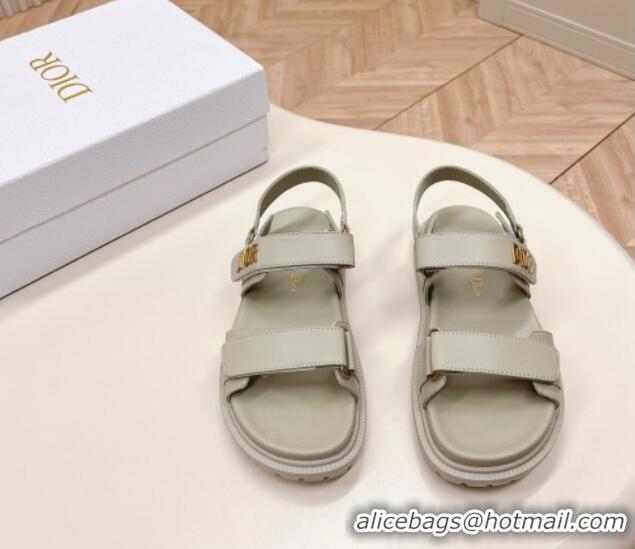 Charming Dior Dioract Flat Strap Sandal in Grey Calfskin 226065