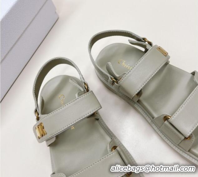 Charming Dior Dioract Flat Strap Sandal in Grey Calfskin 226065