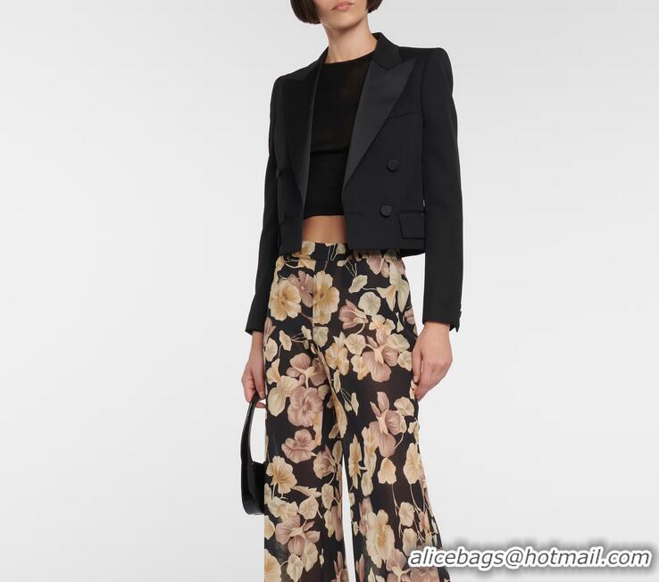 ​Reasonable Price Saint Laurent Cropped wool tuxedo jacket YSL8486 Black