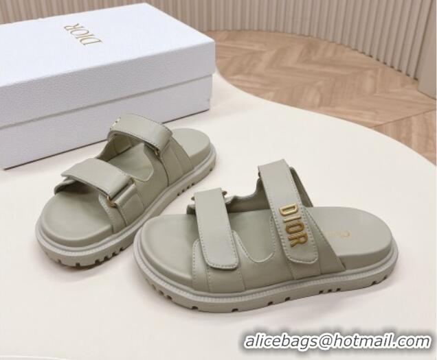 Popular Style Dior Dioract Slide Sandals in Calfskin Grey 226075