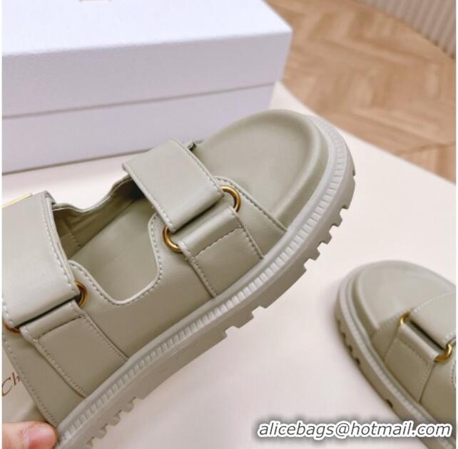 Popular Style Dior Dioract Slide Sandals in Calfskin Grey 226075