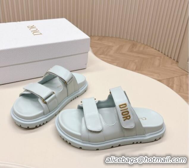 Top Grade Dior Dioract Slide Sandals in Calfskin Light Blue 226077