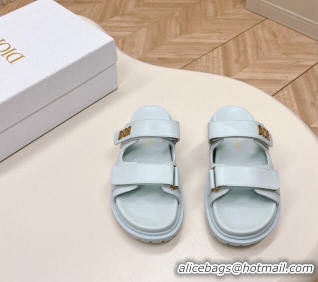 Top Grade Dior Dioract Slide Sandals in Calfskin Light Blue 226077