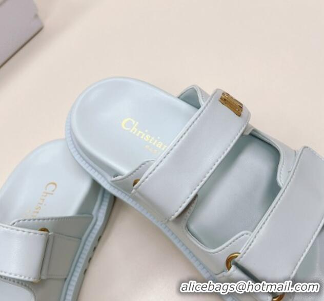 Top Grade Dior Dioract Slide Sandals in Calfskin Light Blue 226077