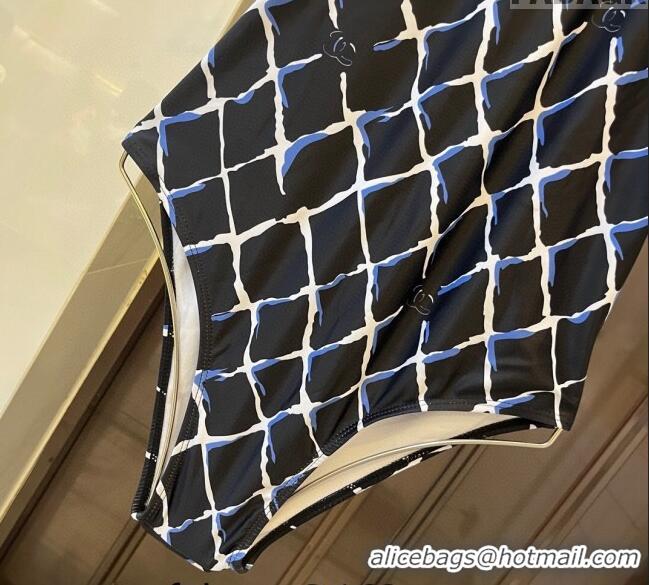 ​Buy Inexpensive Chanel Quilted Swimwear 0306 Black/Blue/White 2024