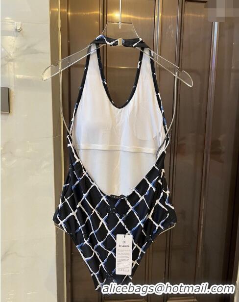 ​Buy Inexpensive Chanel Quilted Swimwear 0306 Black/Blue/White 2024