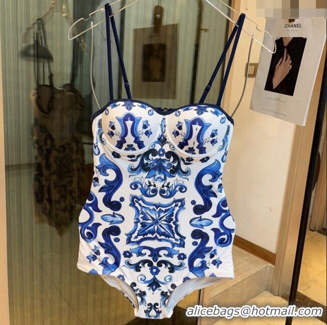 Trendy Design Dolce & Gabbana DG One Piece Swimwear 0306 Blue 2024