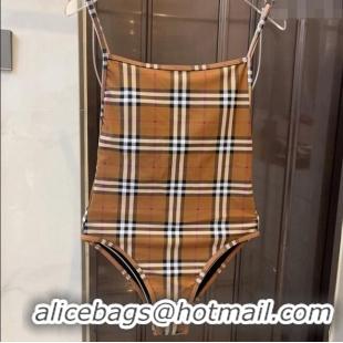 ​Well Crafted Burberry Check Swimwear 0306 Brown 2024