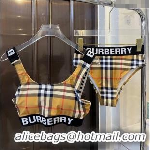 ​Top Quality Burberry Two Pieces Swimwear 0306 Apricot/Black 2024