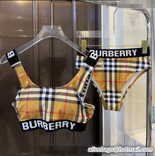 ​Top Quality Burberry Two Pieces Swimwear 0306 Apricot/Black 2024