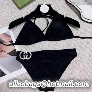 Buy Inexpensive Gucci Swimwear with Crystals GG G6072 Black 2024