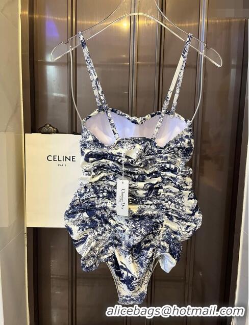 Pretty Style Dior Pleated Swimwear 0306 Blue 2024