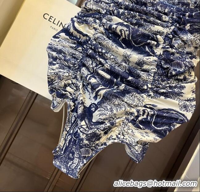 Pretty Style Dior Pleated Swimwear 0306 Blue 2024