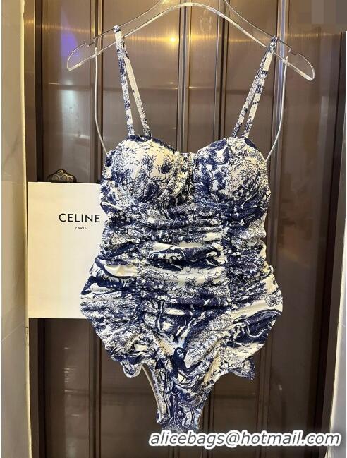 Pretty Style Dior Pleated Swimwear 0306 Blue 2024