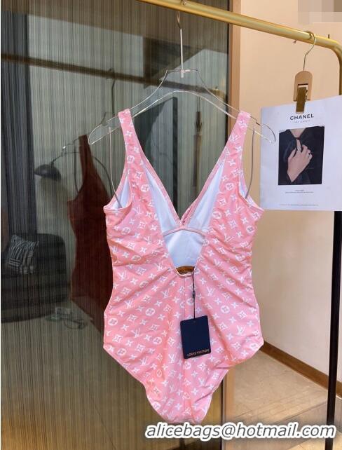 Best Luxury Louis Vuitton One Piece Swimwear 0306 Light Pink 2024