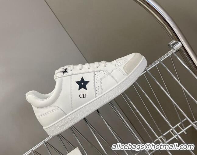 Cheap Price Dior CD Star Calfskin Sneakers White 325135