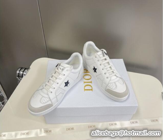 Cheap Price Dior CD Star Calfskin Sneakers White 325135