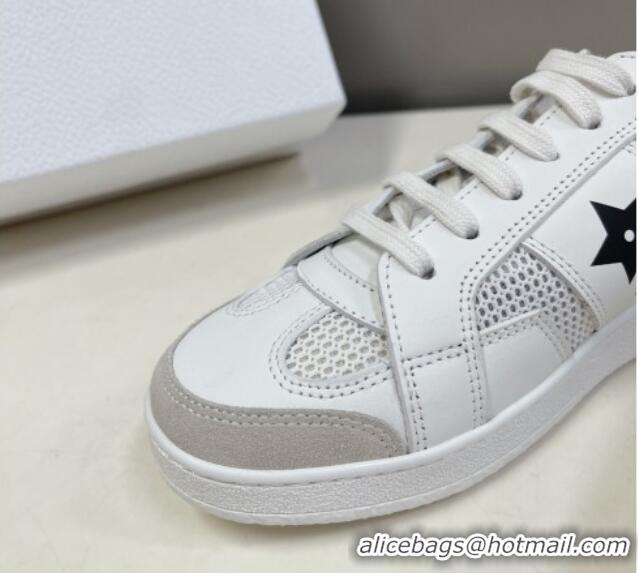 Charming Dior CD Star Calfskin and Mesh Sneakers White/Black 325136