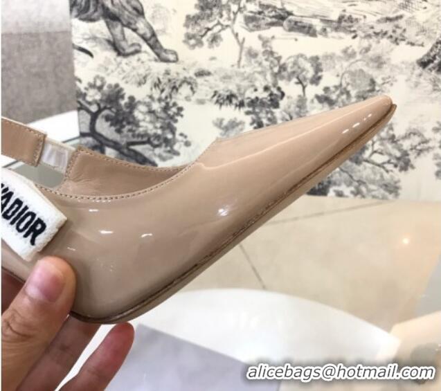 Discount Dior J'Adior Slingback 6.5cm Pumps/Ballet Flat in Nude Patent Calfskin 325147