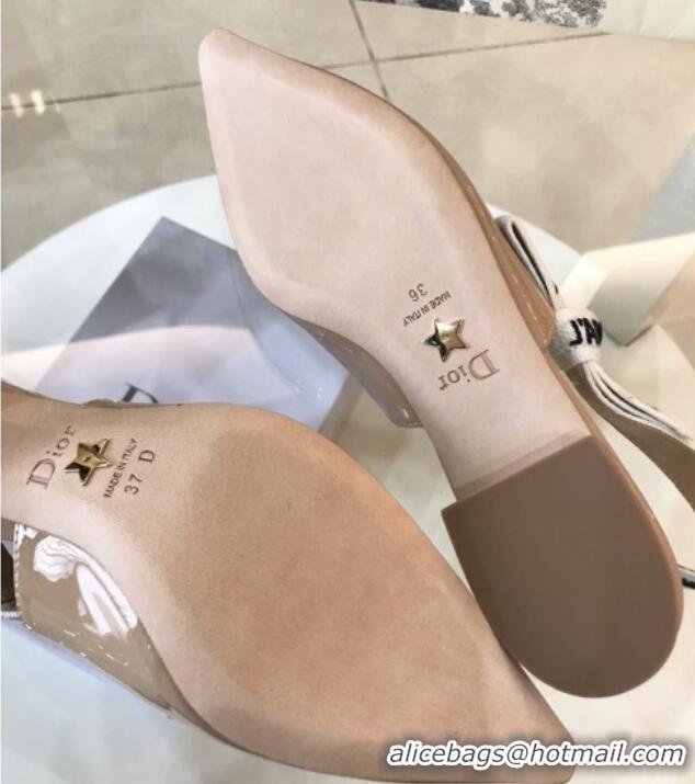 Discount Dior J'Adior Slingback 6.5cm Pumps/Ballet Flat in Nude Patent Calfskin 325147