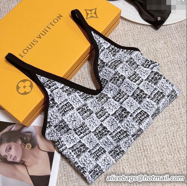 ​Trendy Design Louis Vuitton One Piece Swimwear L6060 Damier/Grey/Black/White 2024