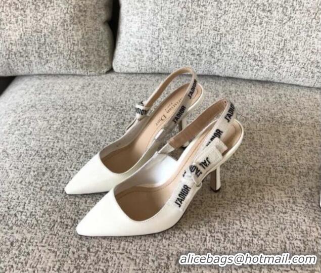 Lowest Price Dior J'Adior Slingback 6.5cm Pumps/Ballet Flat in Nude Patent Calfskin White 325149